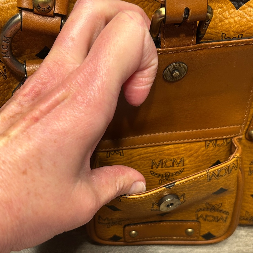 175. MCM Cognac Boston  Bag - Picture 7 of 16